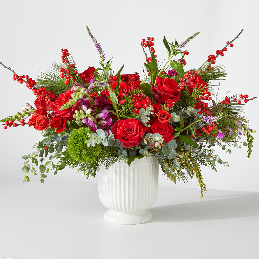 Big Red Bow Bouquet – Holtschlag Florist, Quincy IL