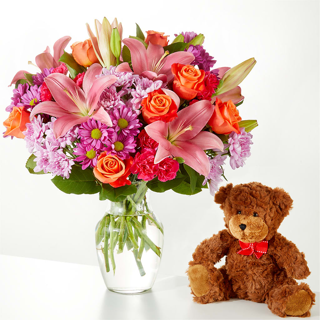 One and Only Bouquet and Bear Bundle – Holtschlag Florist, Quincy IL
