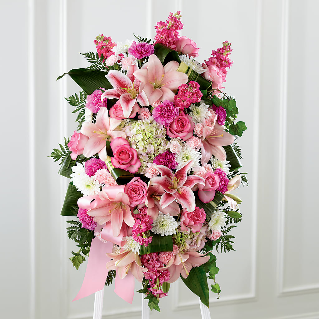 Comforting Standing Spray – Holtschlag Florist, Quincy IL