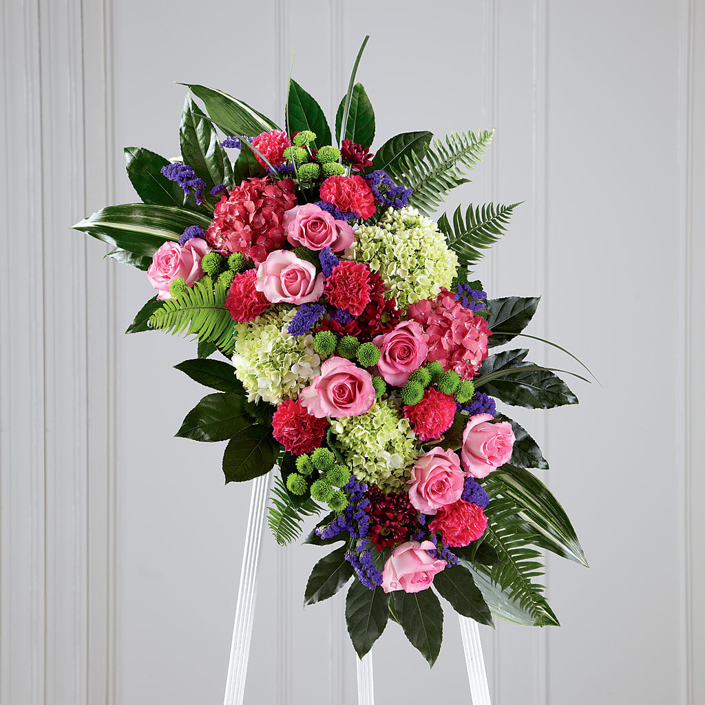 Refreshing Mix Standing Spray – Holtschlag Florist, Quincy IL