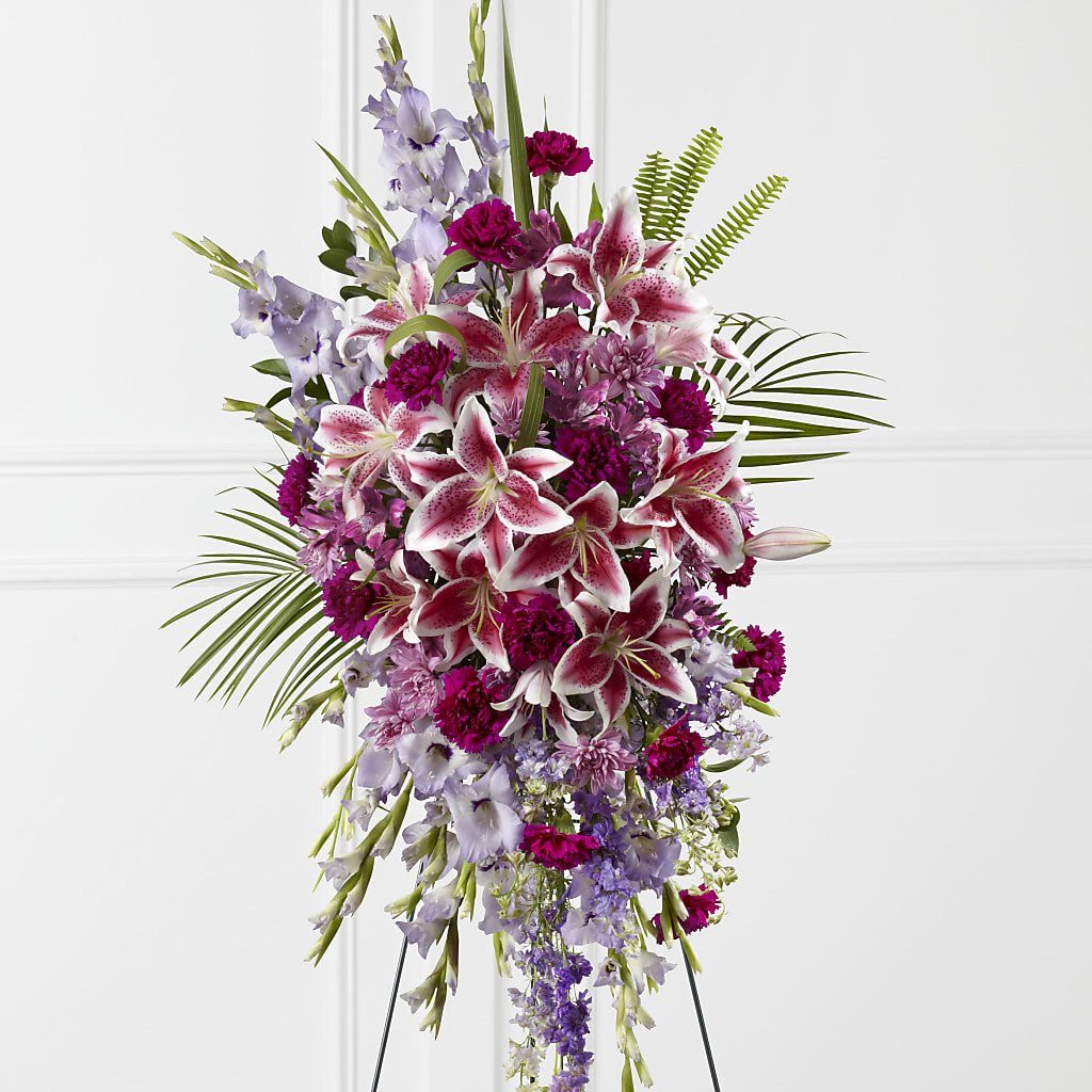 Tender Touch Standing Spray – Holtschlag Florist, Quincy IL