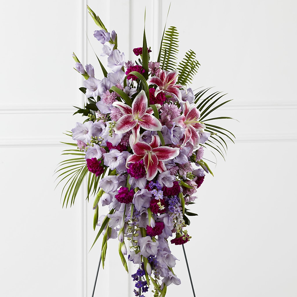 Tender Touch Standing Spray – Holtschlag Florist, Quincy IL