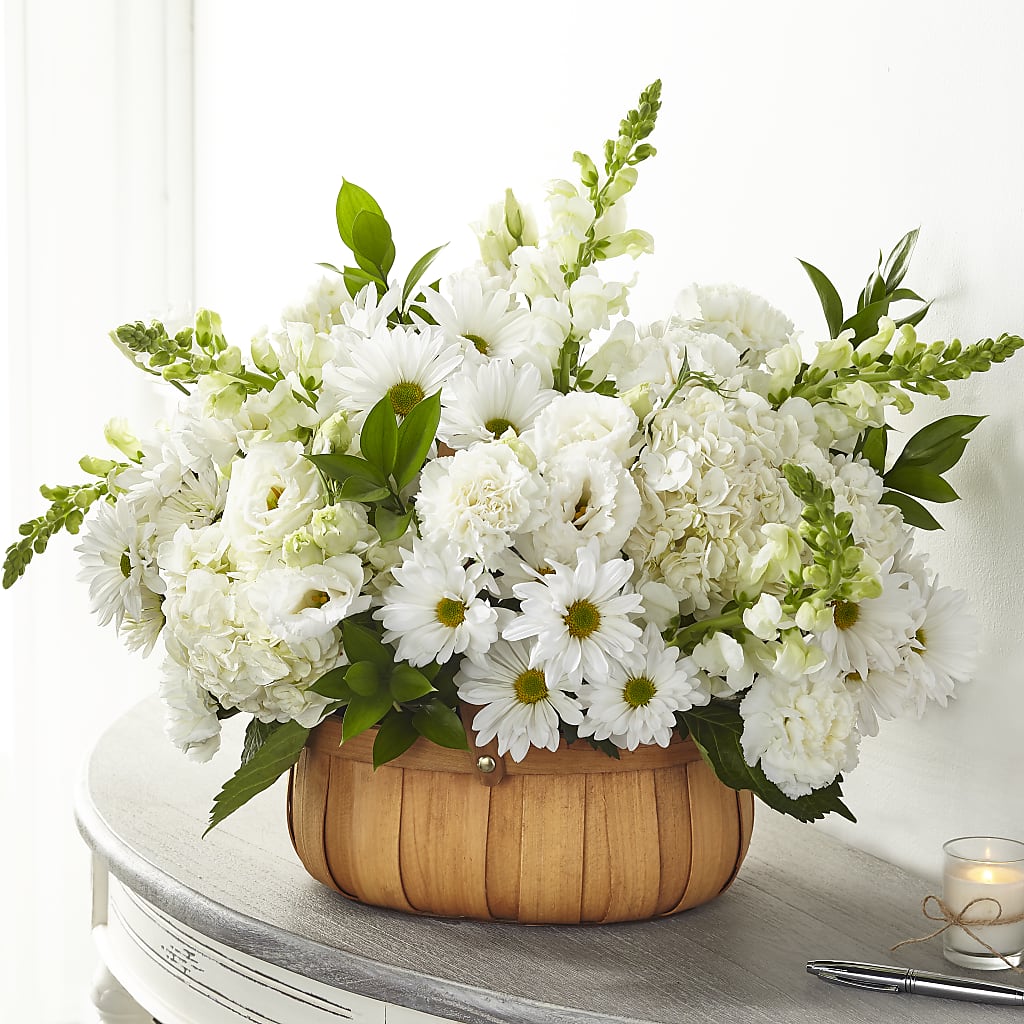 Pure Ivory Basket – Holtschlag Florist, Quincy IL