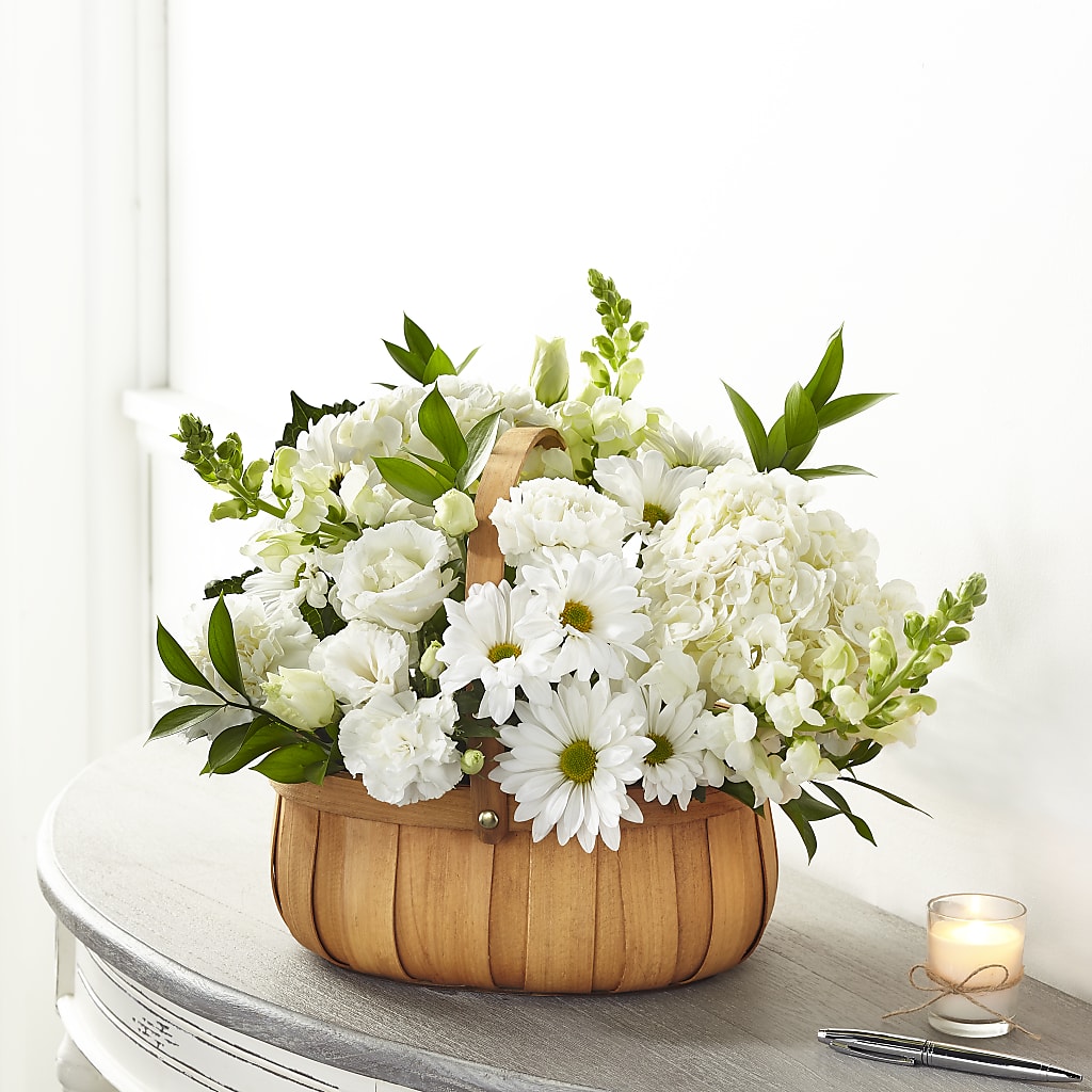 Pure Ivory Basket – Holtschlag Florist, Quincy IL
