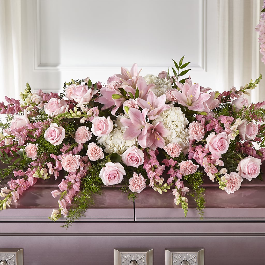 Life & Remembrance Casket Spray – Holtschlag Florist, Quincy IL