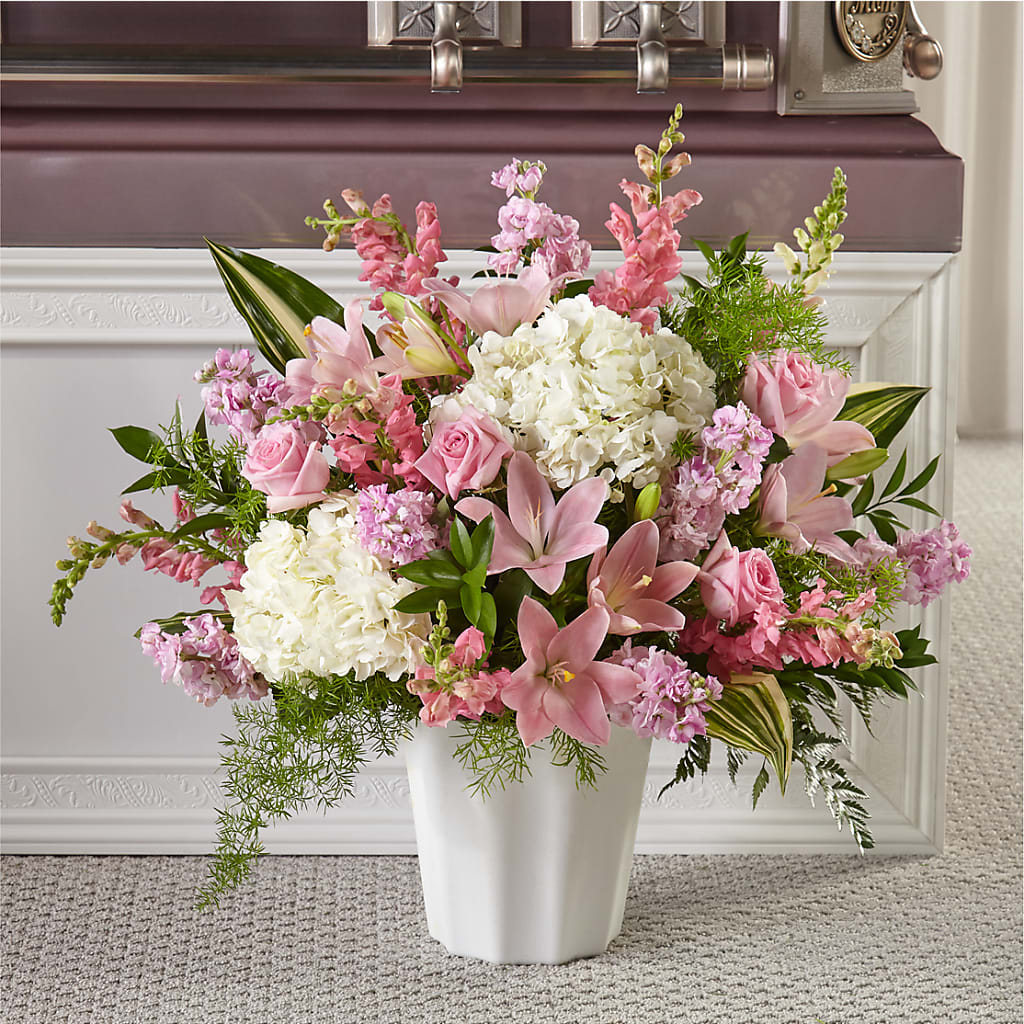 Simply Serene Floor Basket – Holtschlag Florist, Quincy IL
