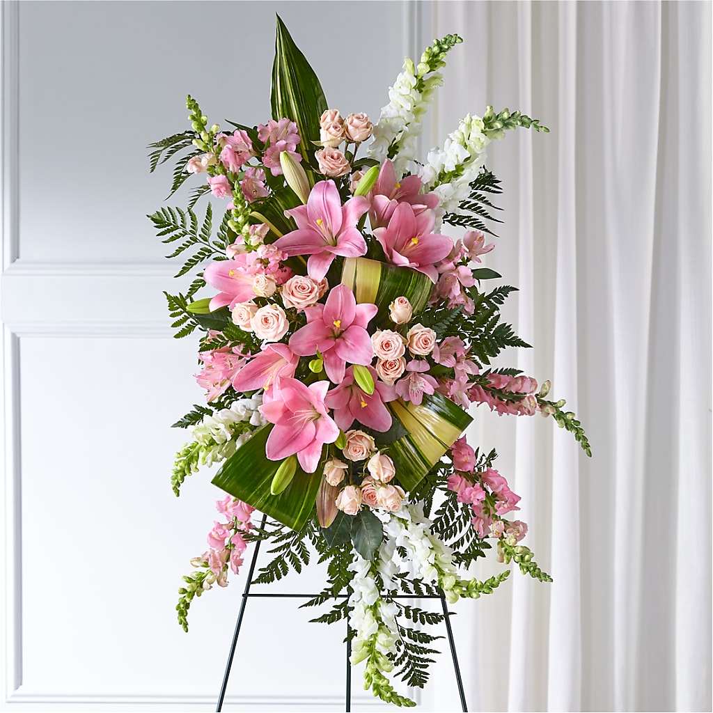 Elegant Embrace Standing Spray – Holtschlag Florist, Quincy IL