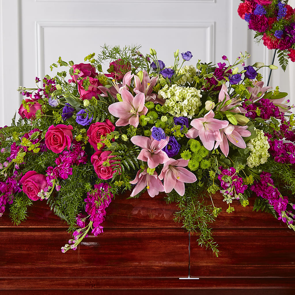 Radiant Tribute Casket Spray – Holtschlag Florist, Quincy IL