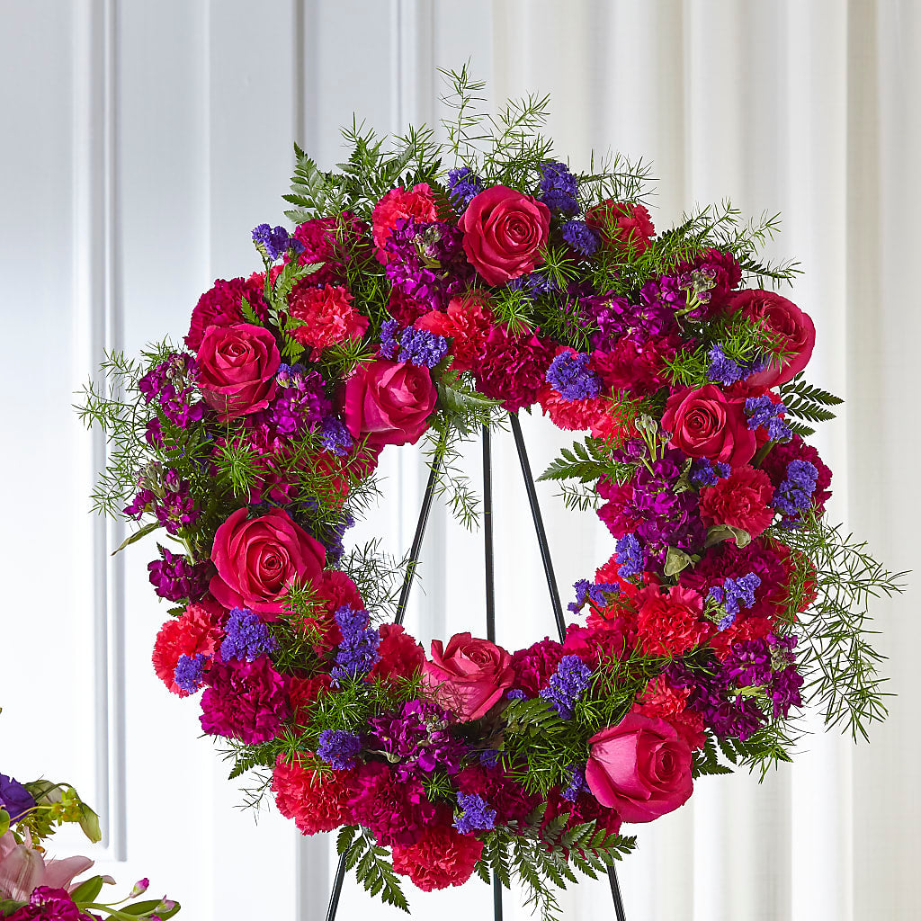 Calming Colors Wreath – Holtschlag Florist, Quincy IL