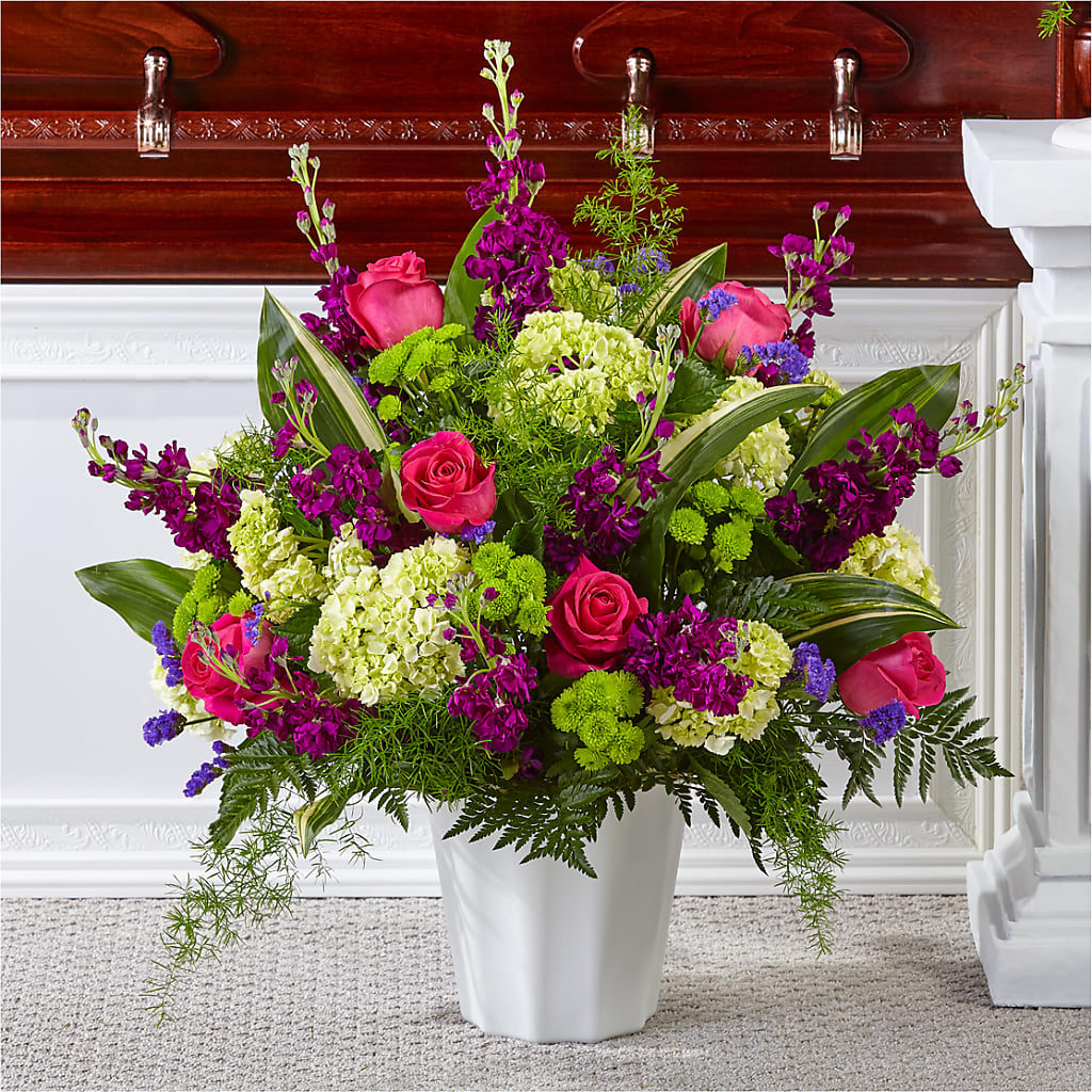 Beautiful Horizons Floor Basket – Holtschlag Florist, Quincy IL