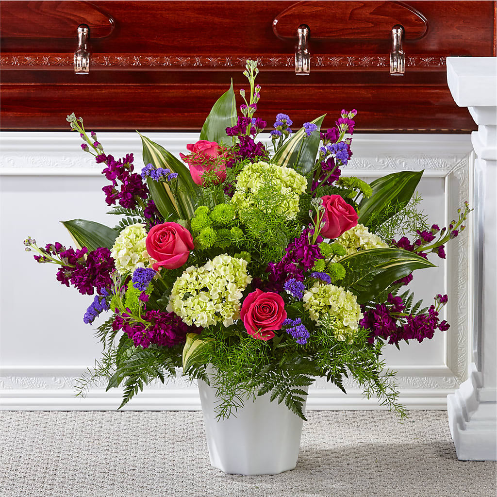 Beautiful Horizons Floor Basket – Holtschlag Florist, Quincy IL