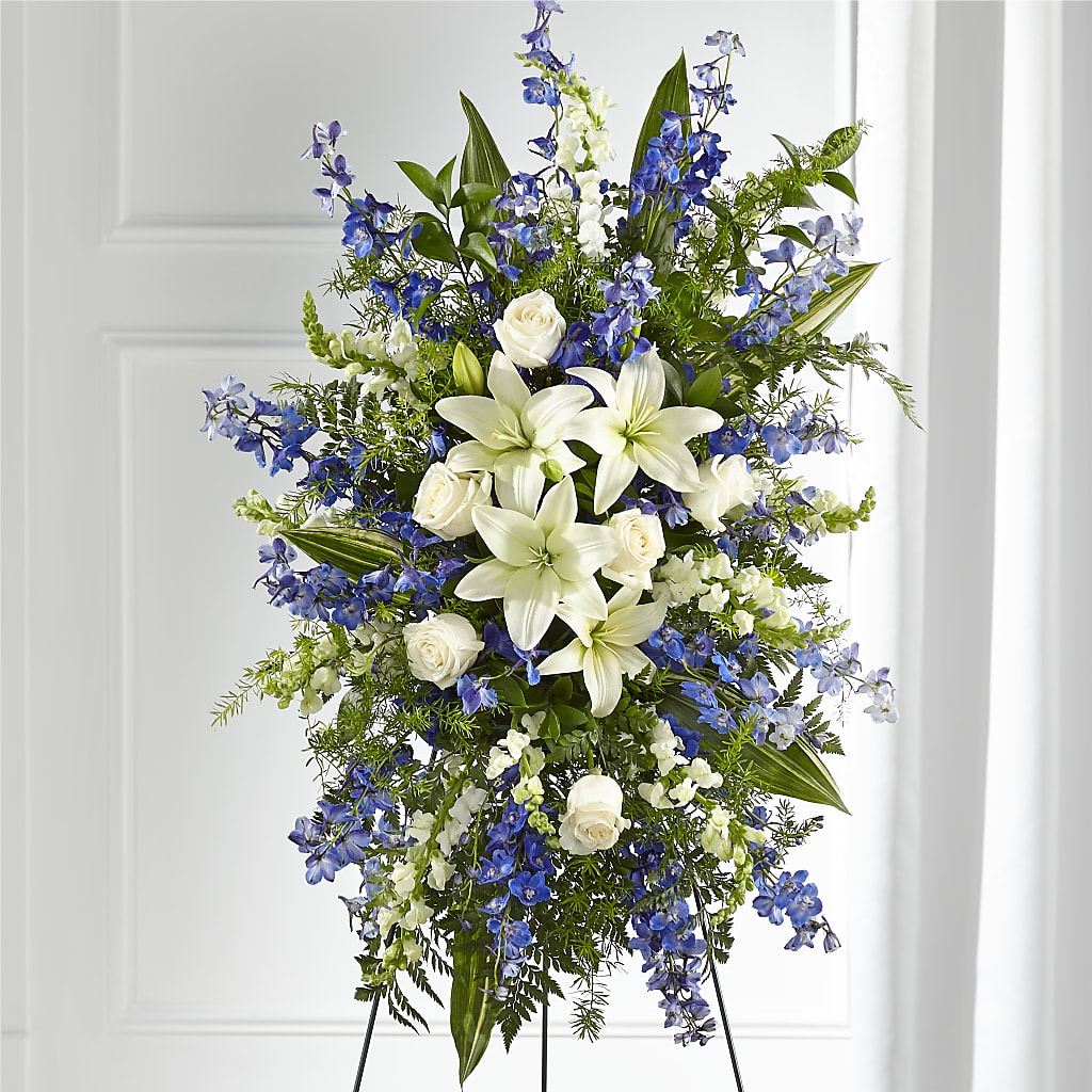 Faithful Friend Standing Spray – Holtschlag Florist, Quincy IL
