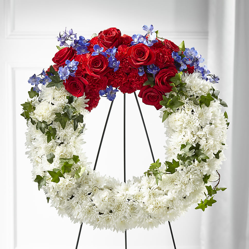 Patriotic Passion Wreath – Holtschlag Florist, Quincy IL