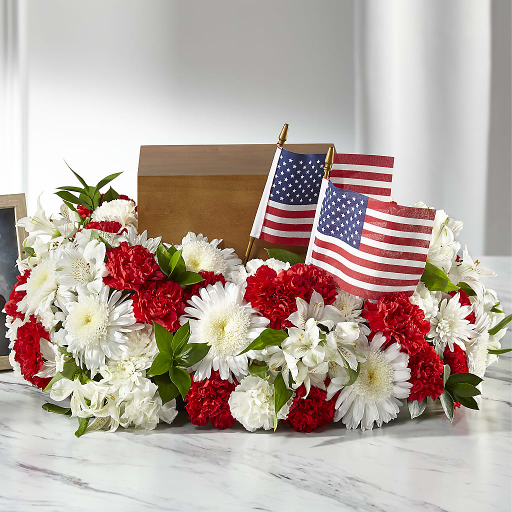Spirit of Patriotism Cremation Adornment – Holtschlag Florist, Quincy IL