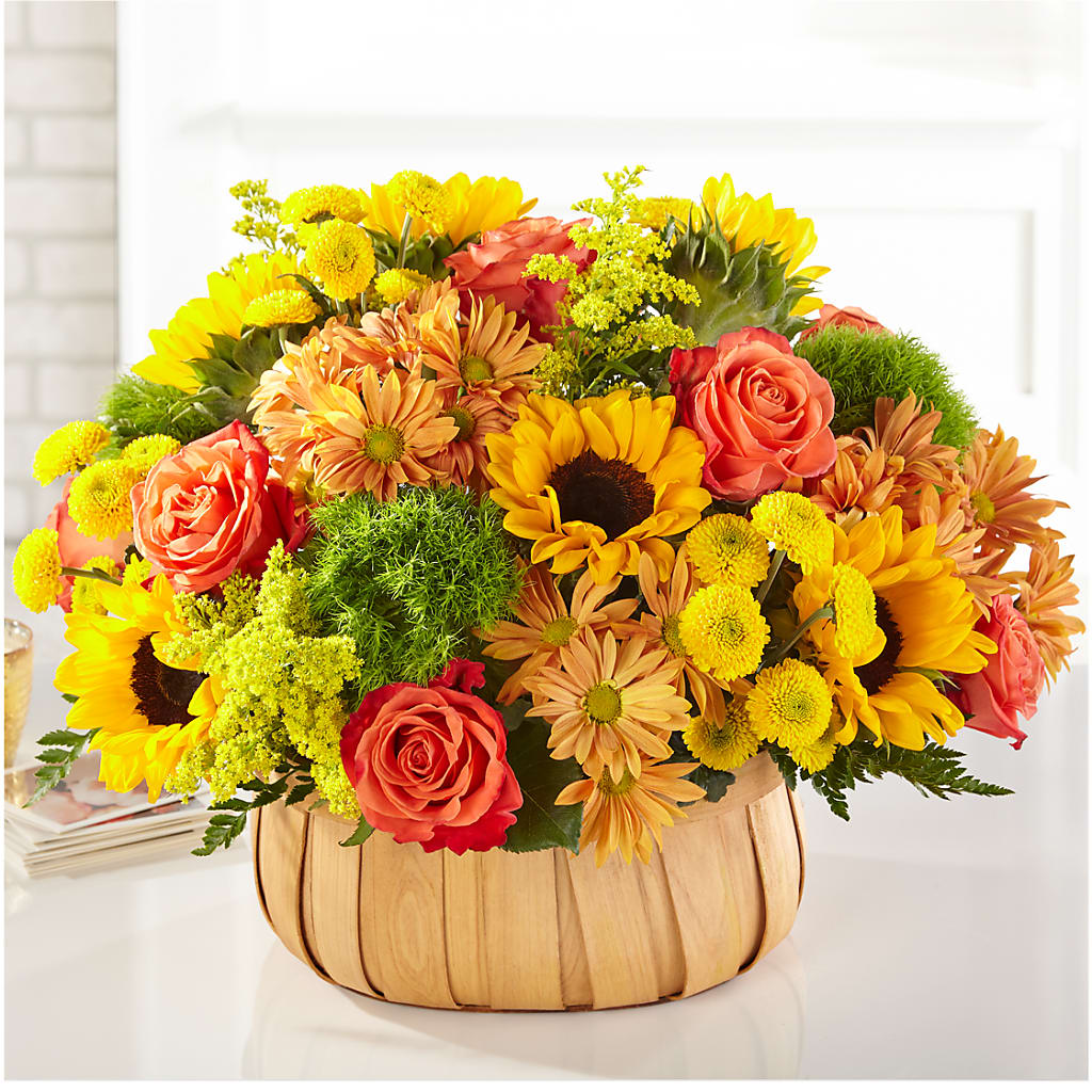 Harvest Sunflower Basket – Holtschlag Florist, Quincy IL