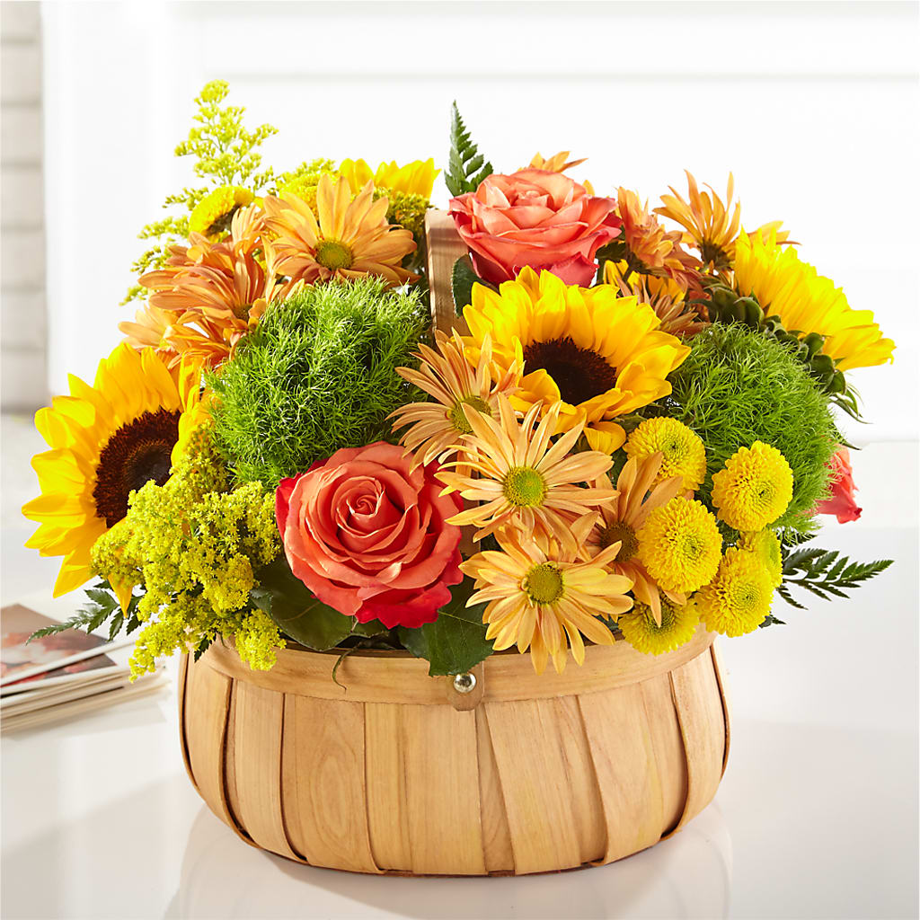 Harvest Sunflower Basket – Holtschlag Florist, Quincy IL