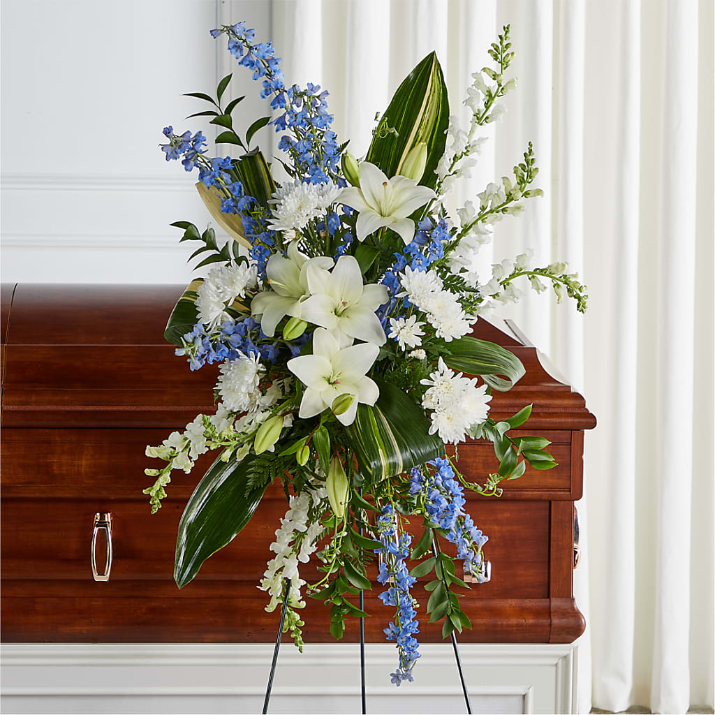 Eternal Impressions Standing Spray – Holtschlag Florist, Quincy IL