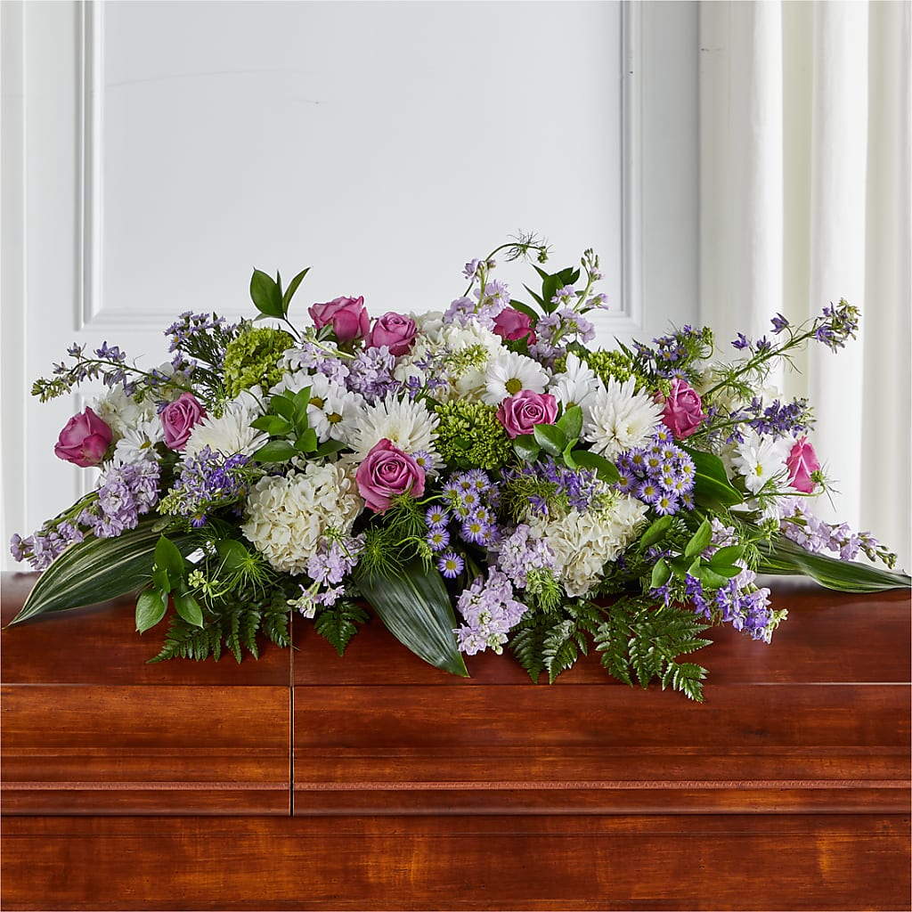 Meadows of Serenity Casket Spray – Holtschlag Florist, Quincy IL