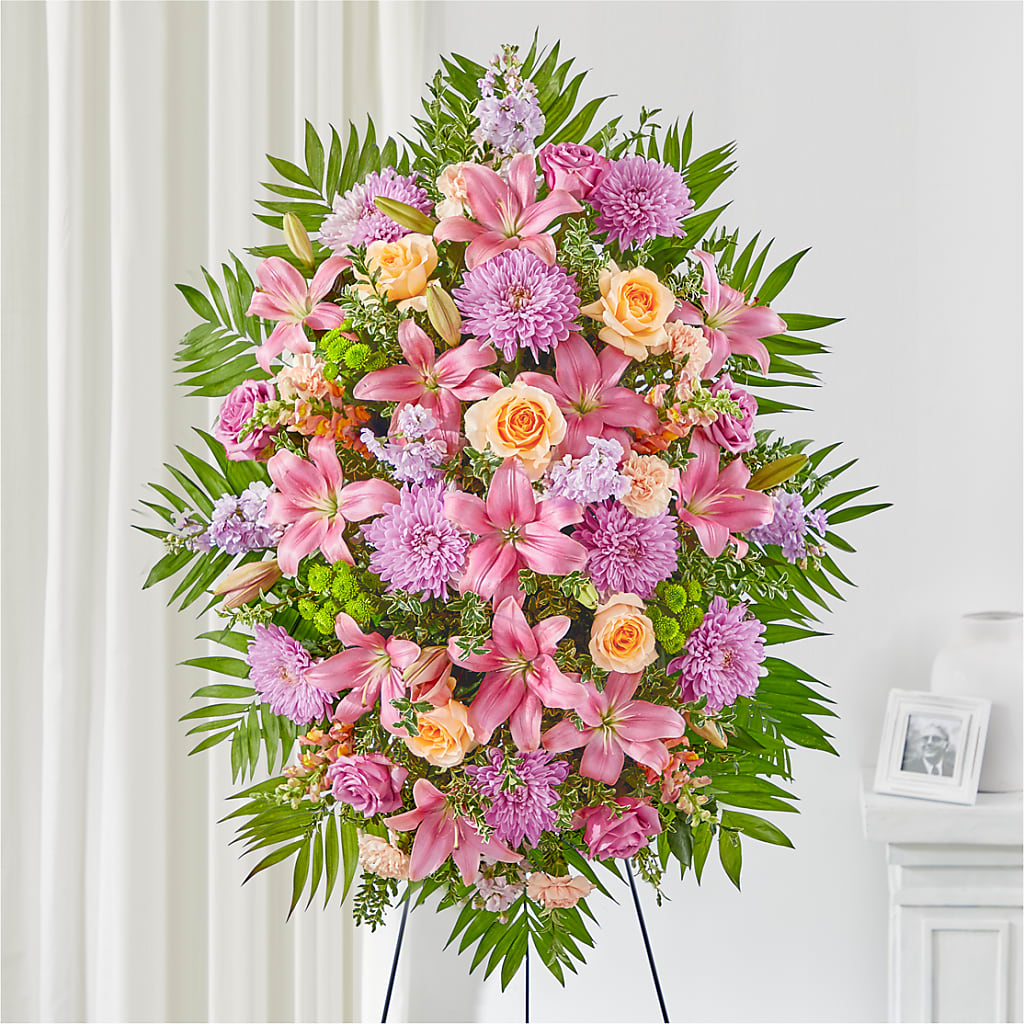 Love & Light Standing Spray – Holtschlag Florist, Quincy IL