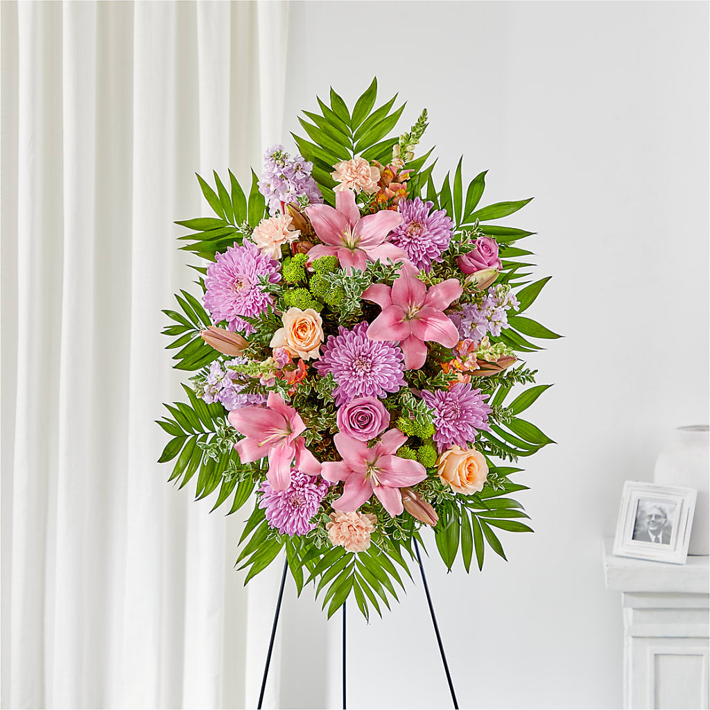 Love & Light Standing Spray – Holtschlag Florist, Quincy IL