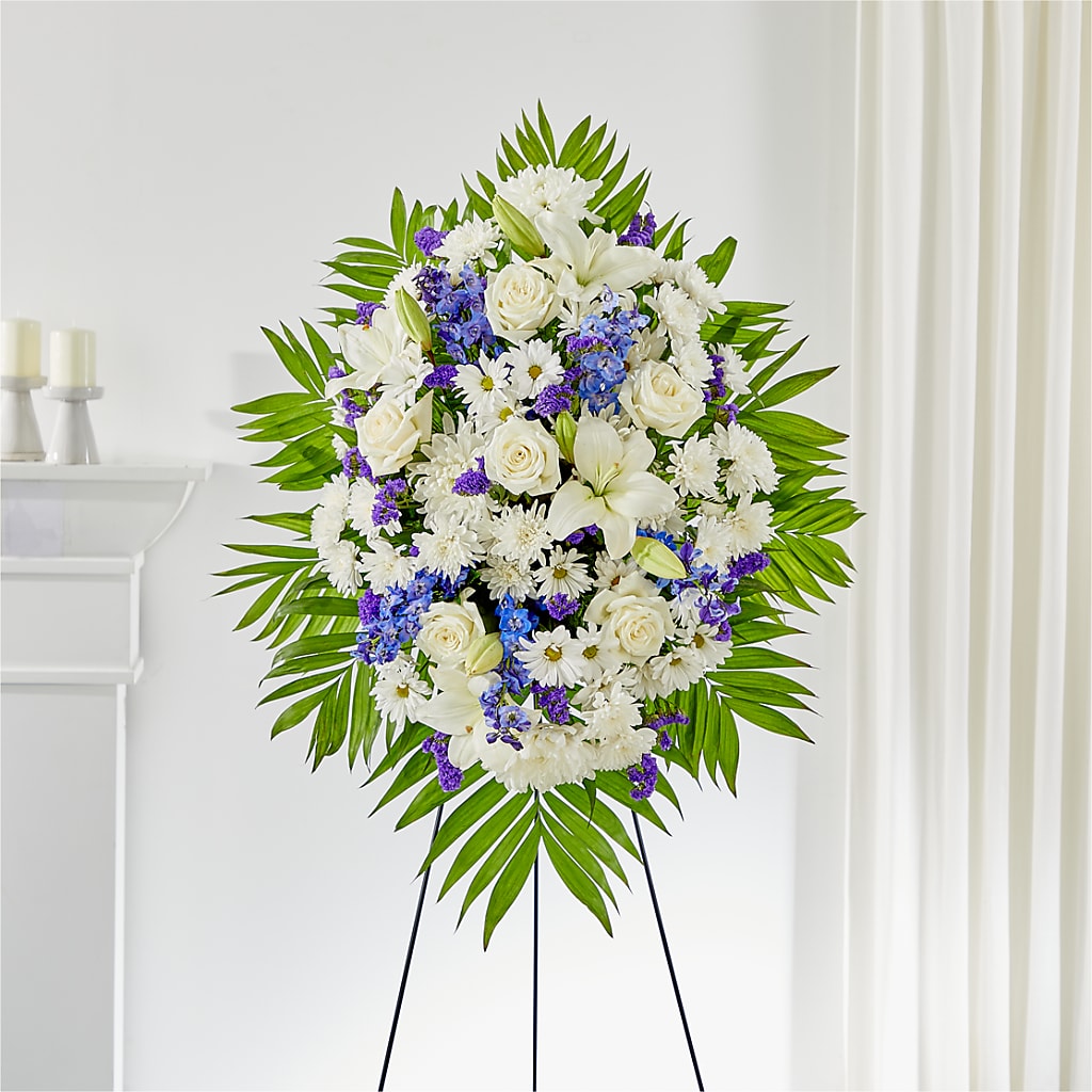 At Rest Standing Spray – Holtschlag Florist, Quincy IL