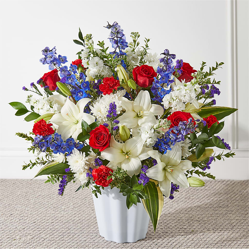 Consoled Floor Basket – Holtschlag Florist, Quincy IL