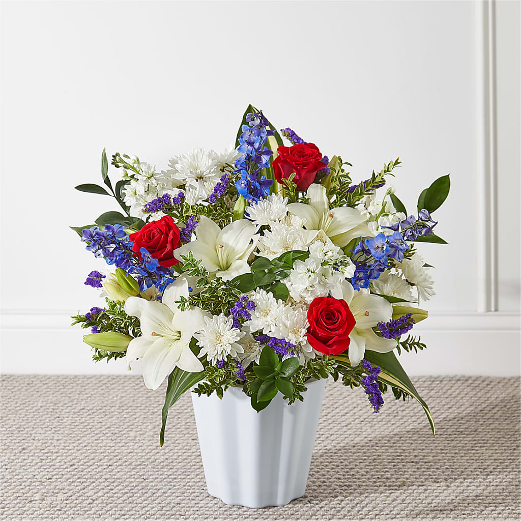 Consoled Floor Basket – Holtschlag Florist, Quincy IL