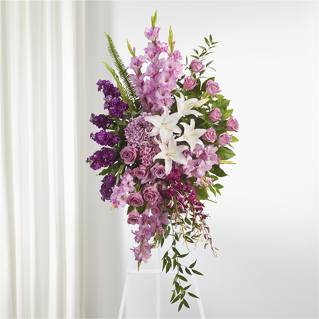 Never Alone Standing Spray – Holtschlag Florist, Quincy IL