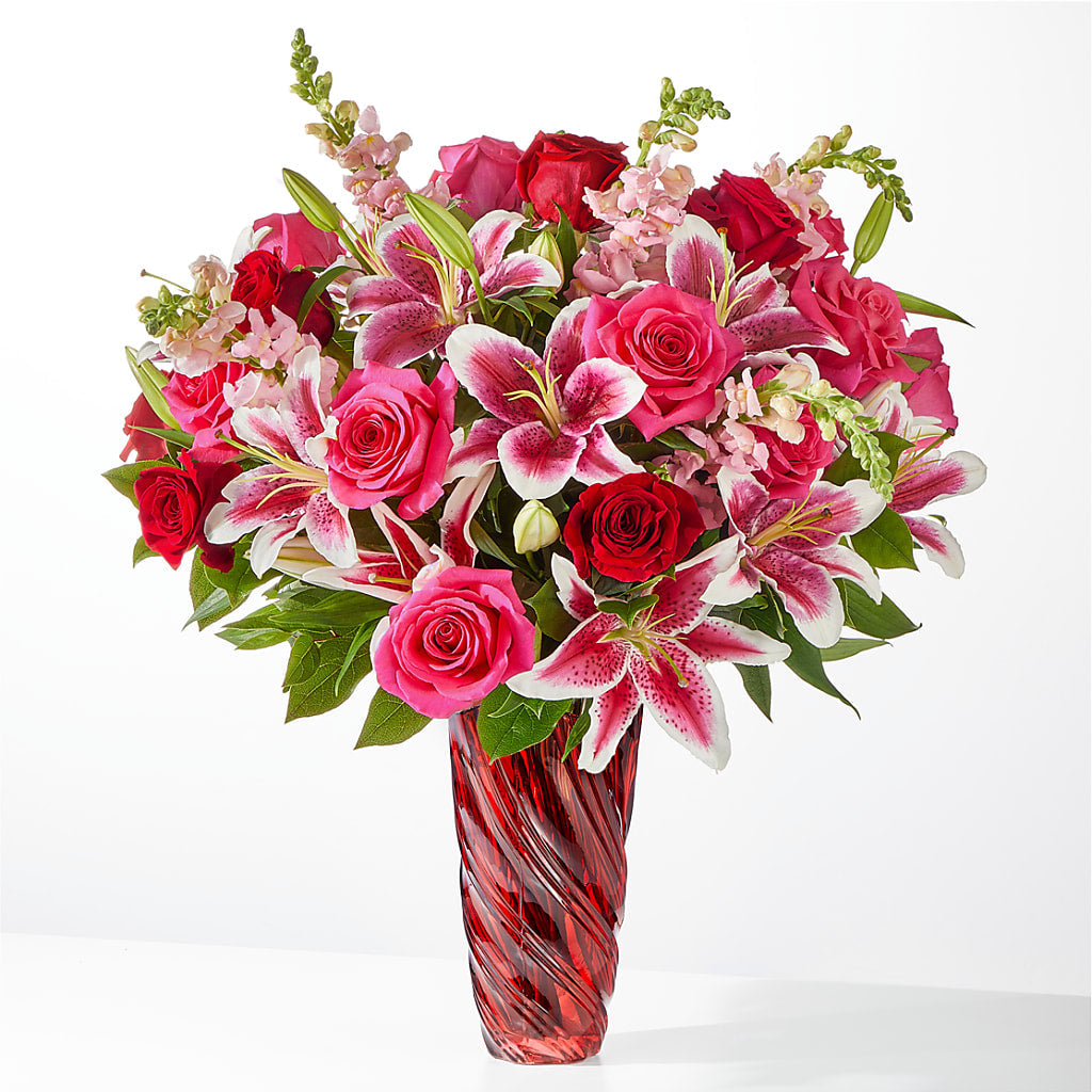 Always You Bouquet with Luxe Swirl Vase – Holtschlag Florist, Quincy IL