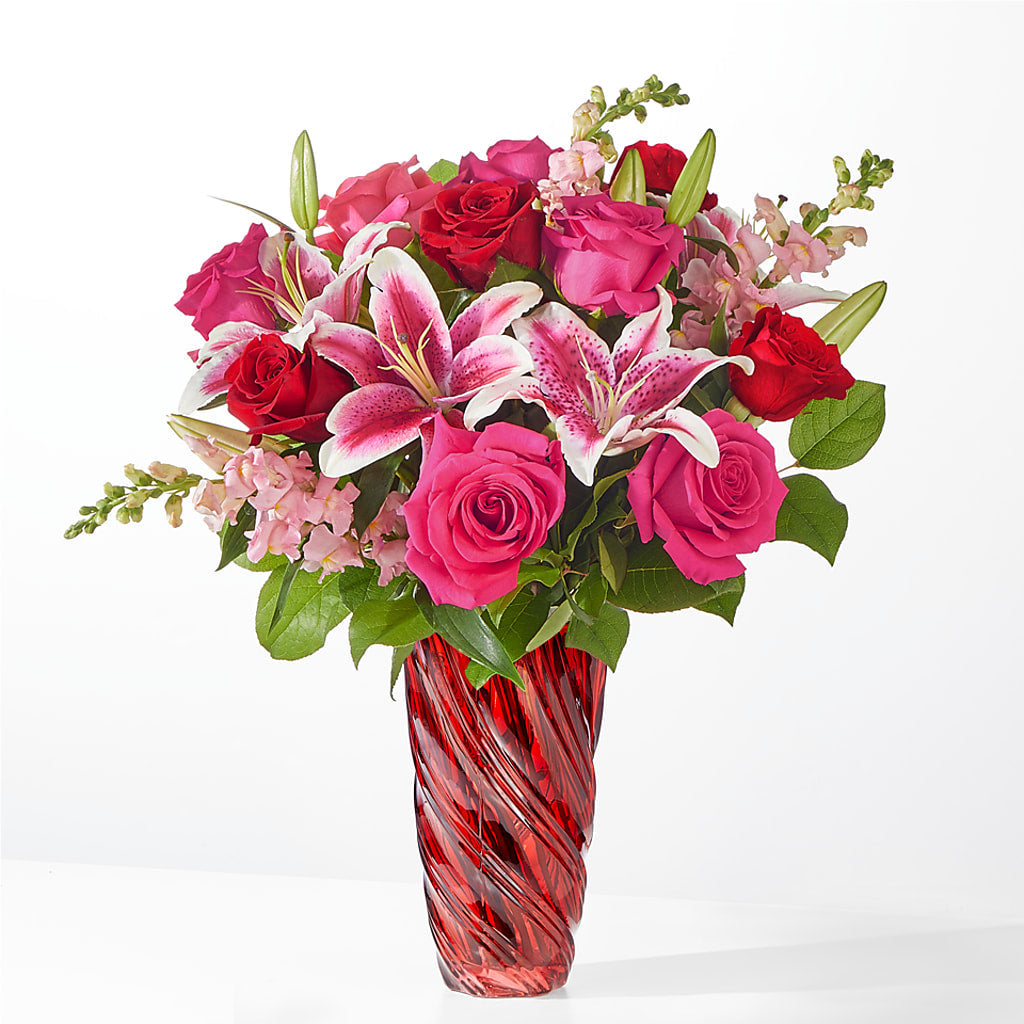 Always You Bouquet with Luxe Swirl Vase – Holtschlag Florist, Quincy IL