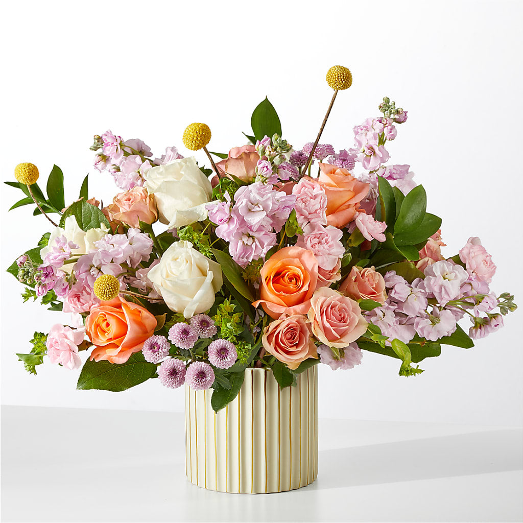 French Market Bouquet with Ivory Vase – Holtschlag Florist, Quincy IL