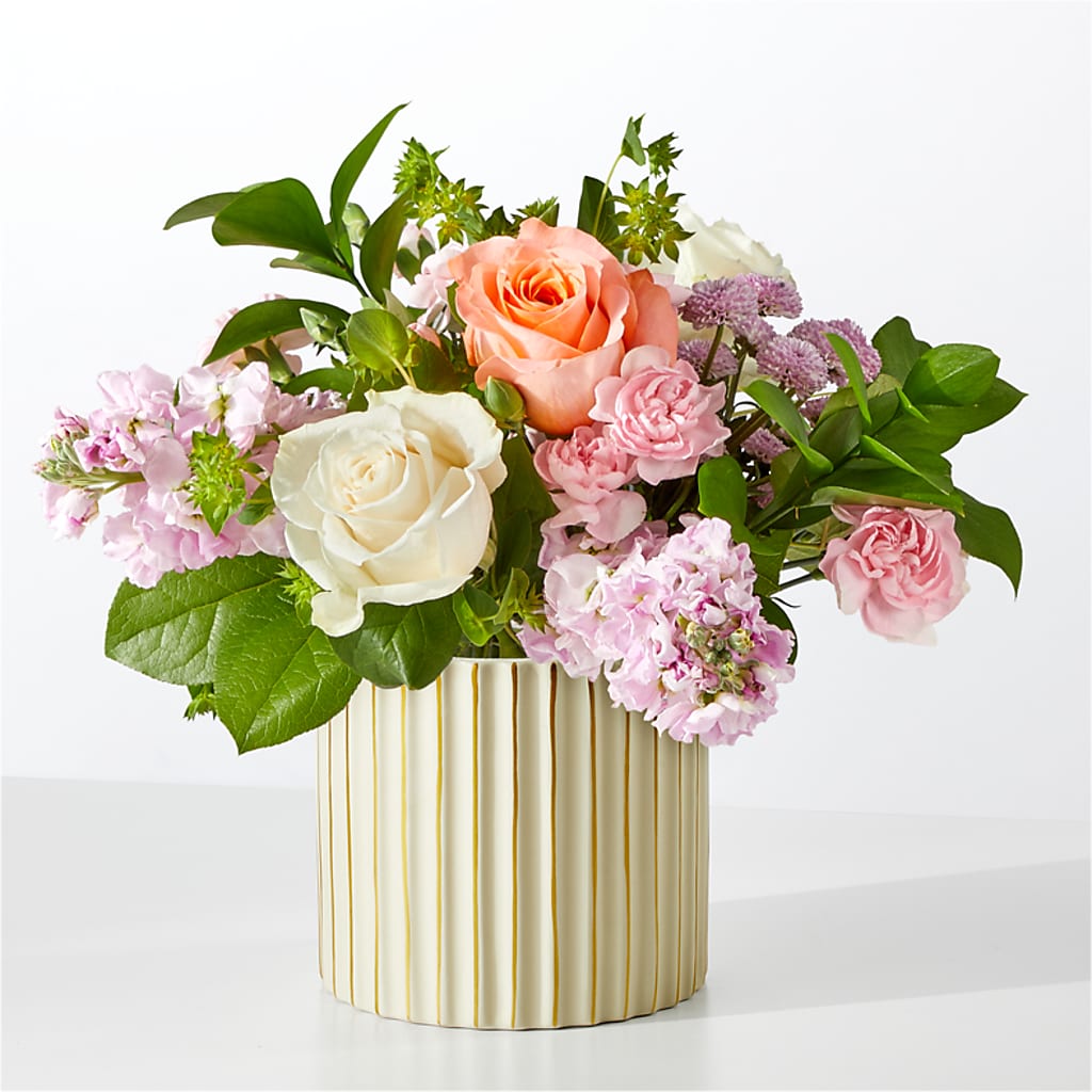 French Market Bouquet with Ivory Vase – Holtschlag Florist, Quincy IL