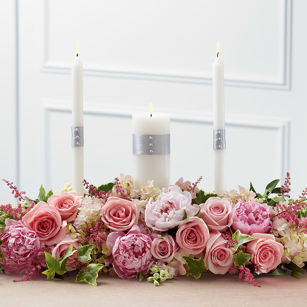 Worldwide Romance Unity Candle Arrangement – Holtschlag Florist, Quincy IL