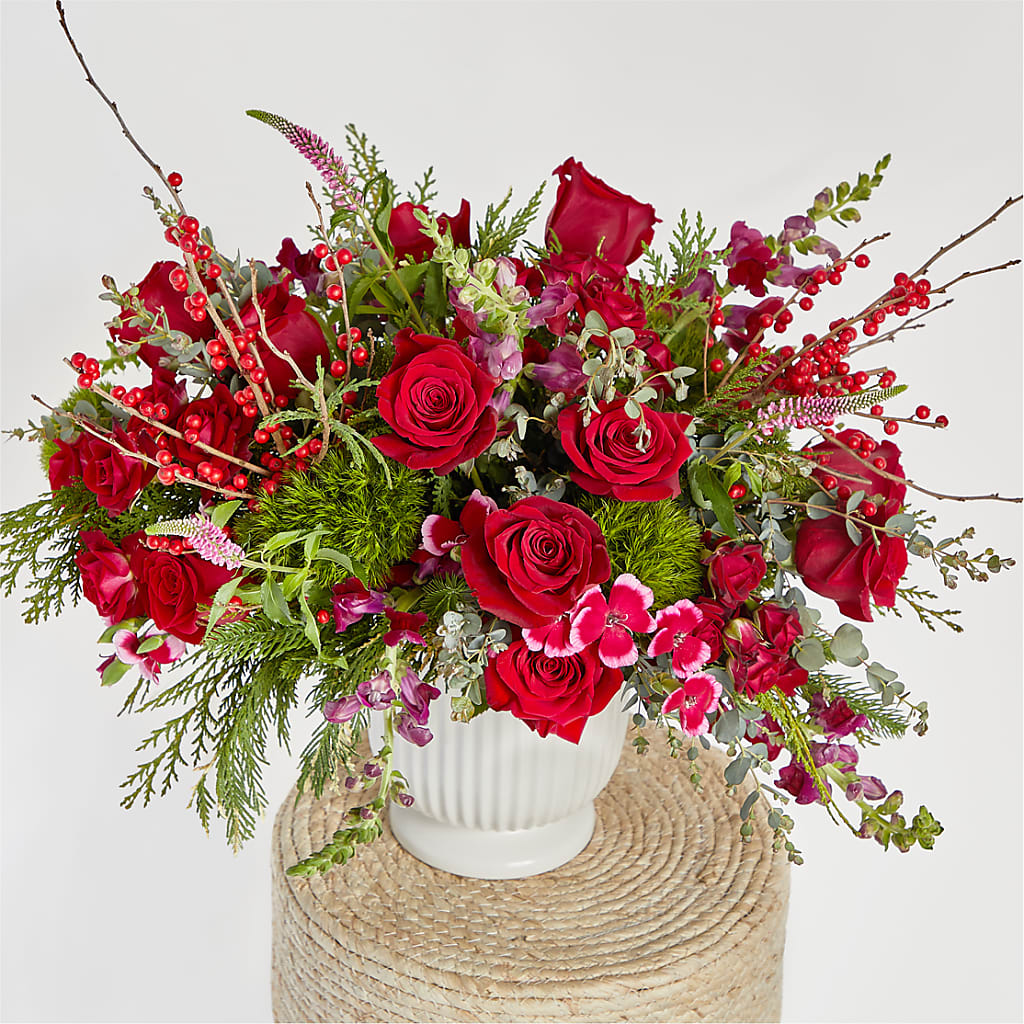 Big Red Bow Bouquet –  Holtschlag Florist, Quincy IL