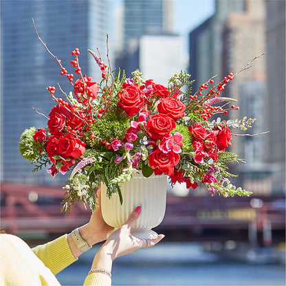 Big Red Bow Bouquet –  Holtschlag Florist, Quincy IL