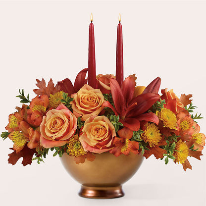 Harvest Table Centerpiece –  Holtschlag Florist, Quincy IL