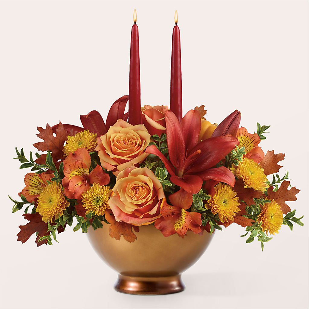 Harvest Table Centerpiece –  Holtschlag Florist, Quincy IL