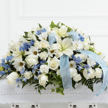 Tender Treasure Casket Spray –  Holtschlag Florist, Quincy IL