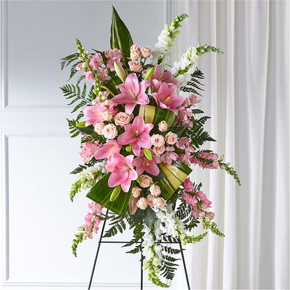 Elegant Embrace Standing Spray –  Holtschlag Florist, Quincy IL