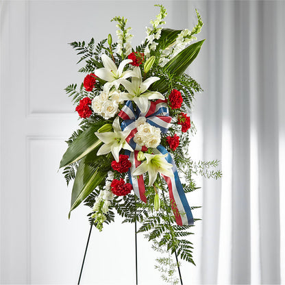Stars of Life Standing Spray –  Holtschlag Florist, Quincy IL