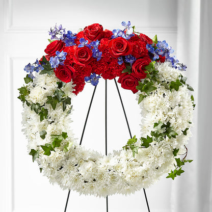 Patriotic Passion Wreath –  Holtschlag Florist, Quincy IL