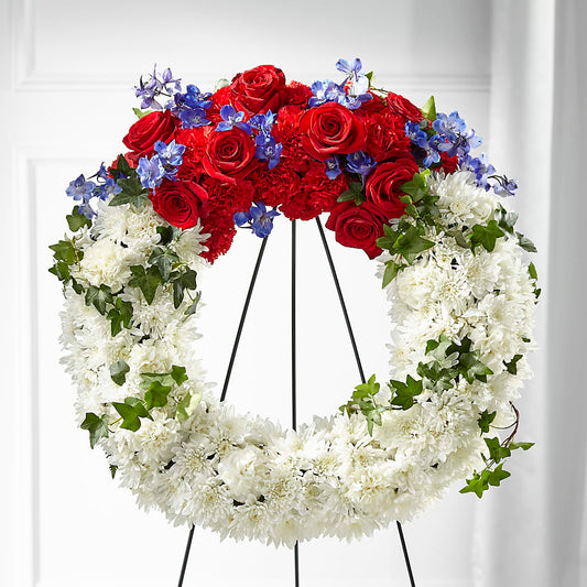 Patriotic Passion Wreath –  Holtschlag Florist, Quincy IL