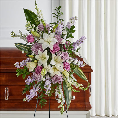 Grateful Hearts Standing Spray –  Holtschlag Florist, Quincy IL