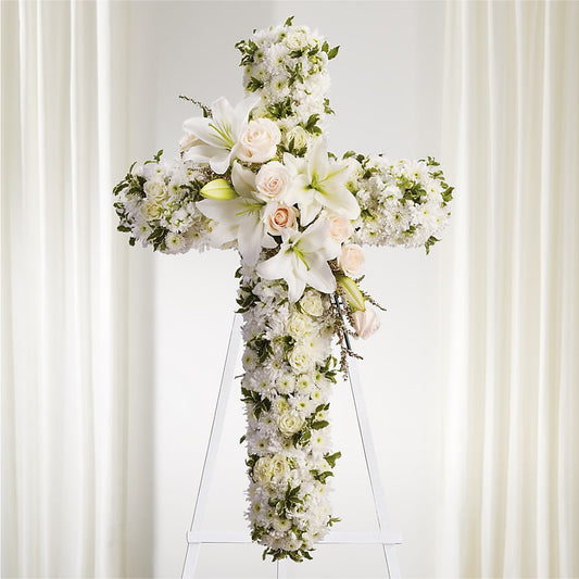 Spiritual Guidance Standing Spray –  Holtschlag Florist, Quincy IL