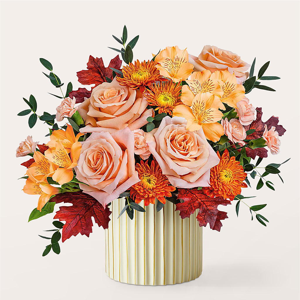 Spiced Latte Bouquet with Ivory Vase –  Holtschlag Florist, Quincy IL