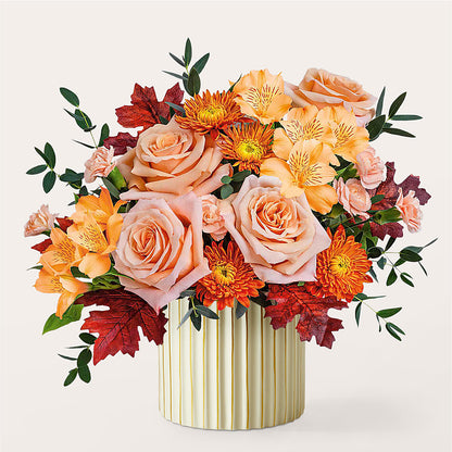 Spiced Latte Bouquet with Ivory Vase –  Holtschlag Florist, Quincy IL