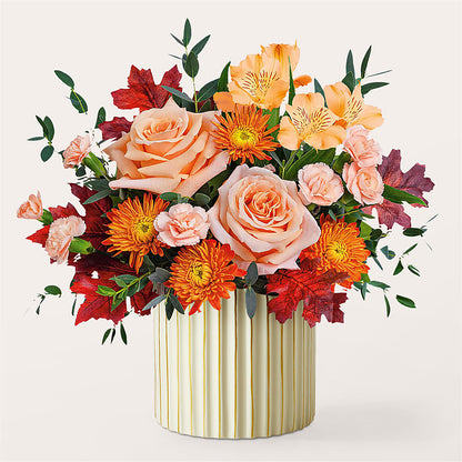 Spiced Latte Bouquet with Ivory Vase –  Holtschlag Florist, Quincy IL
