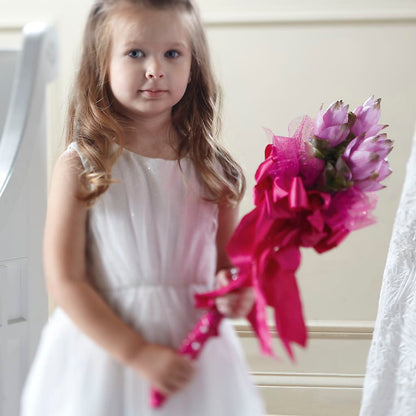 Sparkle Pink Flower Girl Bouquet –  Holtschlag Florist, Quincy IL